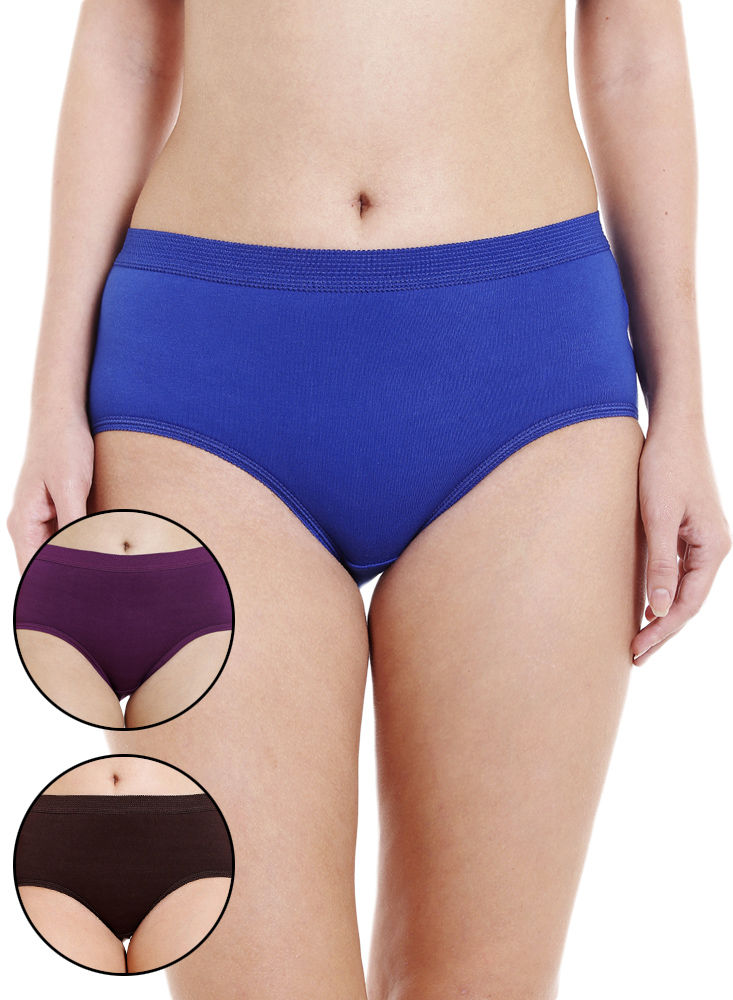 BODYCARE Pack of 3 Plus Size Panty in Assorted Colors-702-3PCS