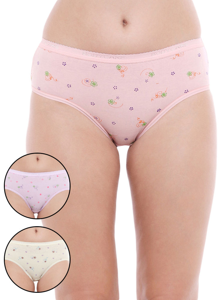 Bodycare Pack Of 3 Printed Panty In Assorted Colors-8516b-3pcs