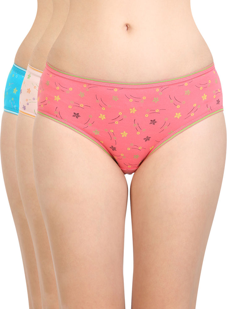 Pack of 3 Bodycare Premium Printed Cotton Briefs in Assorted colors