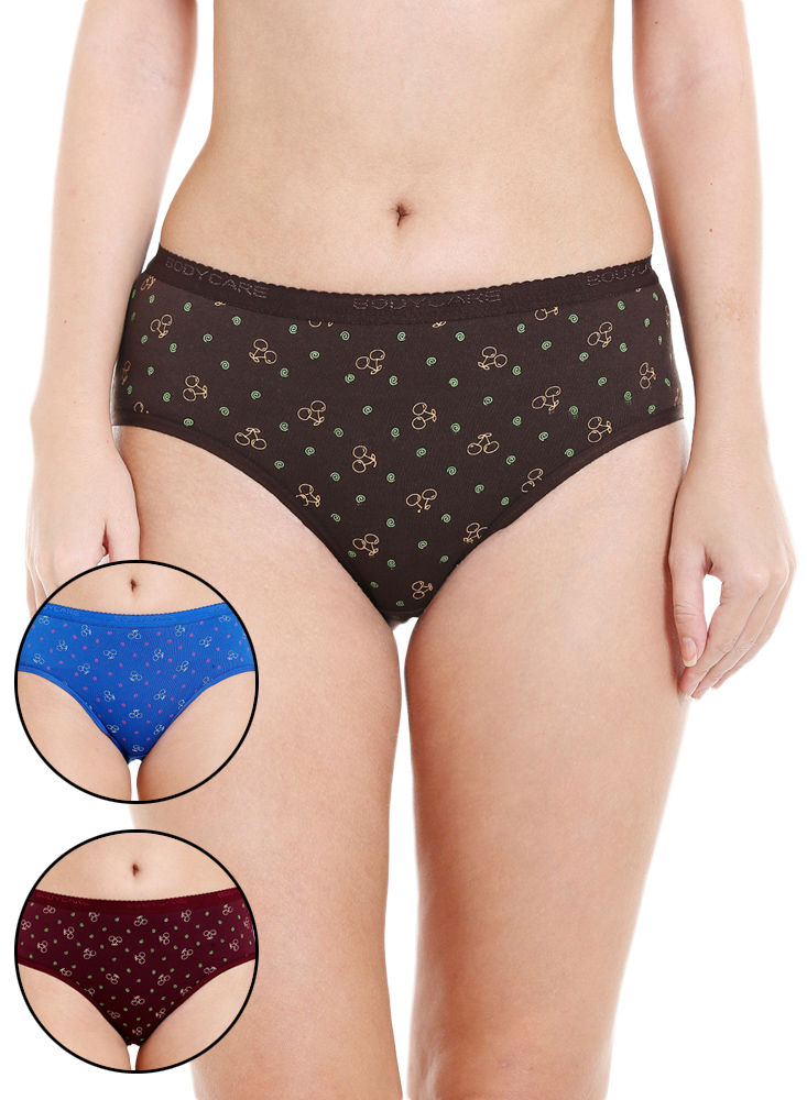 Bodycare 100% Cotton Printed High Cut Panty - 4000