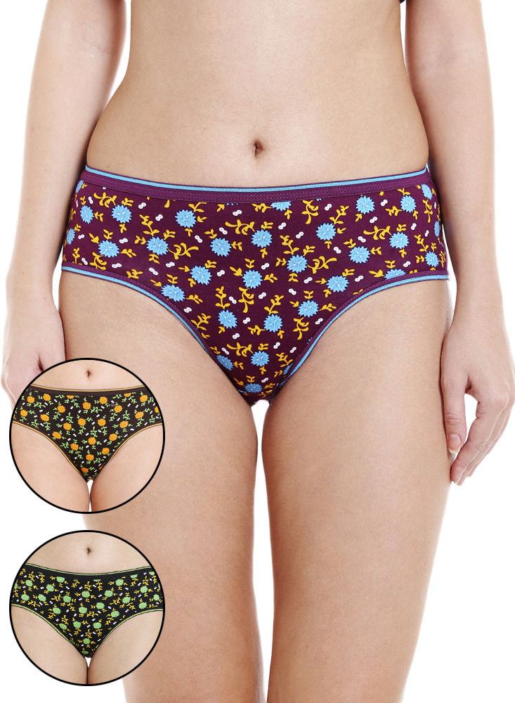 Pack of 3 Bodycare Premium Cotton Printed Classic Panties-500-D