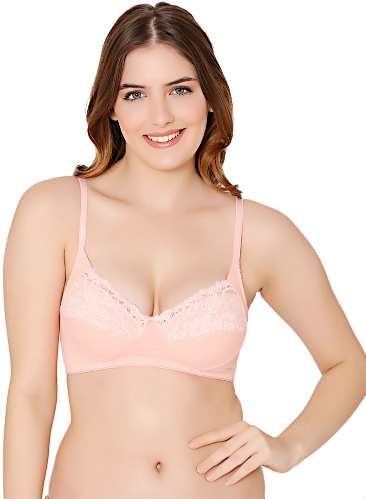 Bodycare cotton spandex wirefree adjustable straps designer net cup non padded bra-5506PE