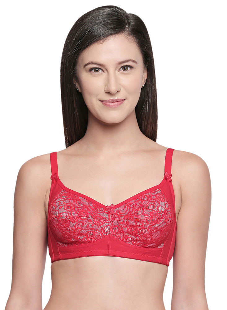 Bodycare Lace Bra - Non-Padded, Wirefree & Full Coverage-1501WI