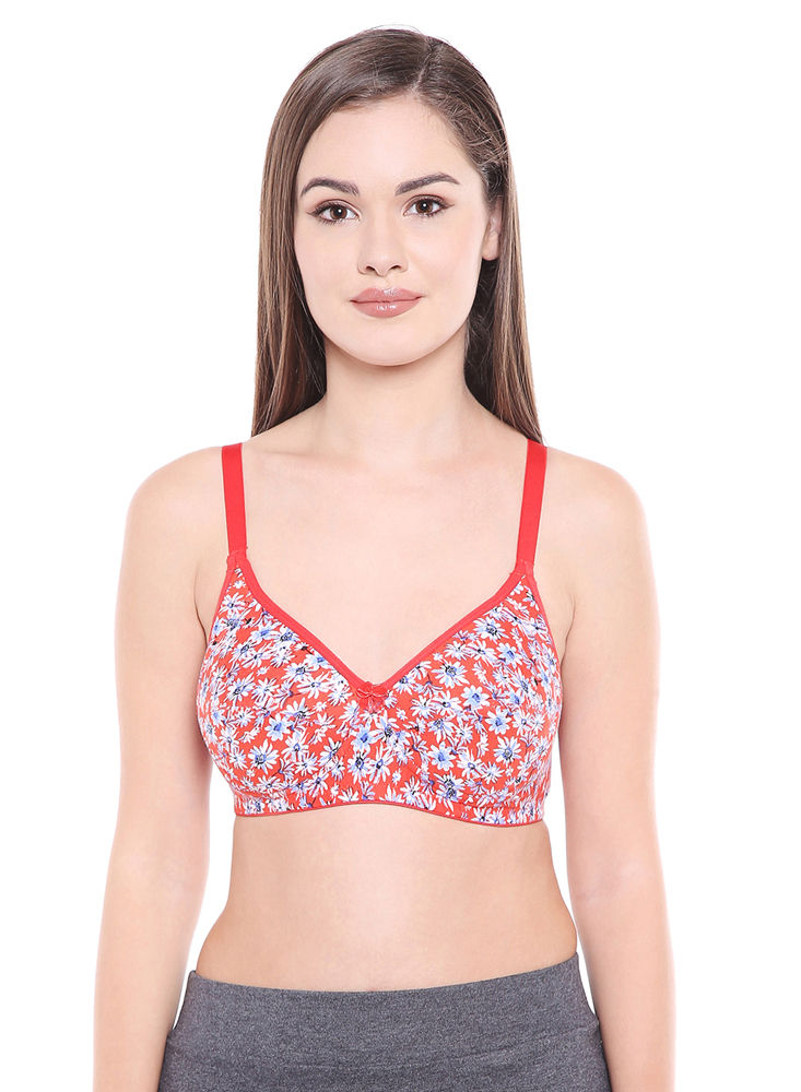 Bodycare Womens Seamless Cotton Printed Padded Bra-6701a-pink, 6701a-pink