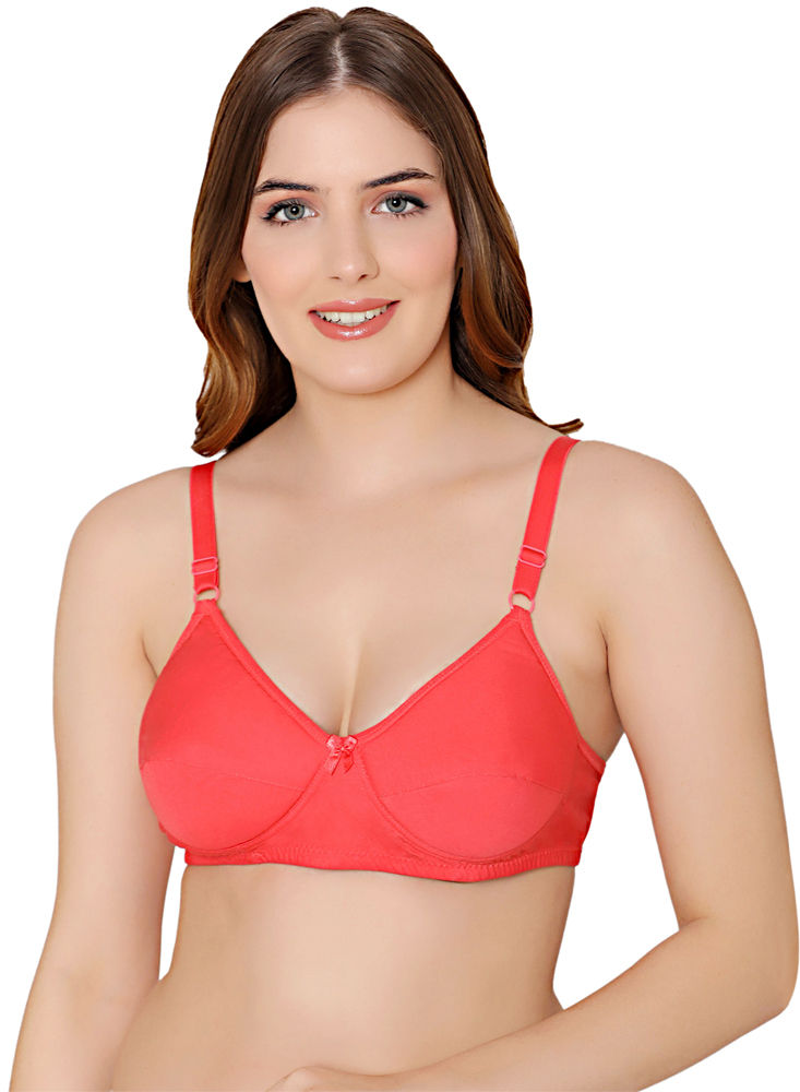 Bodycare cotton wirefree adjustable straps soft cup padded bra-5543COR