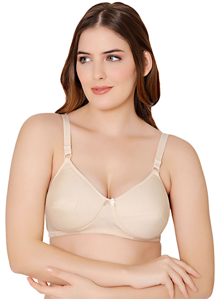 Women's Wirefree Non Padded Super Combed Cotton Elastane Stretch Full  Coverage Nursing Bra with Front Opening and Adjustable Straps - Skin