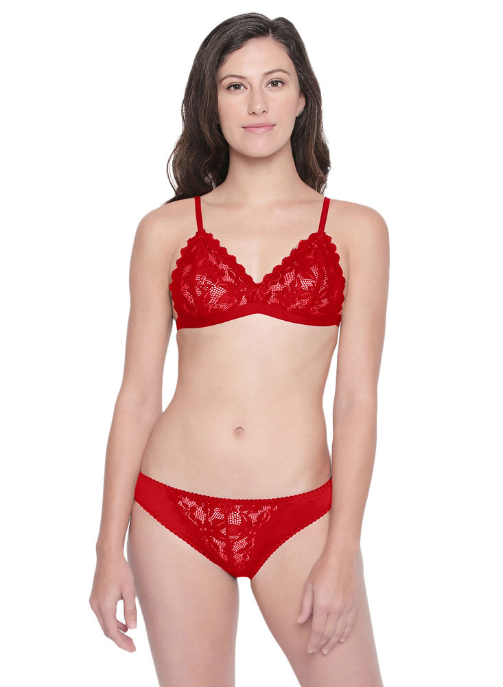 BODYCARE 6408Co Bridal Bra & Panty Set In Nylon Elastane (Coral