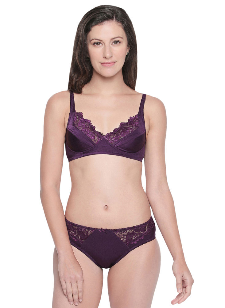 BODYCARE Bridal Dark Purple Bra & Panty Lingerie Set - 6409DPU