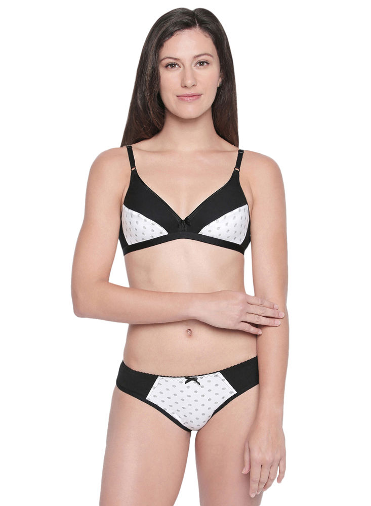 BODYCARE Bridal Bra & Panty Printed Lingerie Set in Black & White Colour - 6411PRT-3