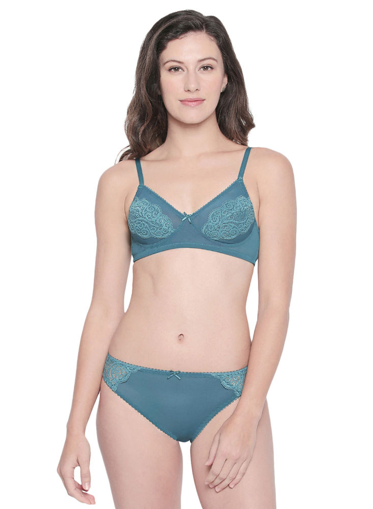 BODYCARE Bridal Green Bra & Panty Lingerie Set - 6415GR