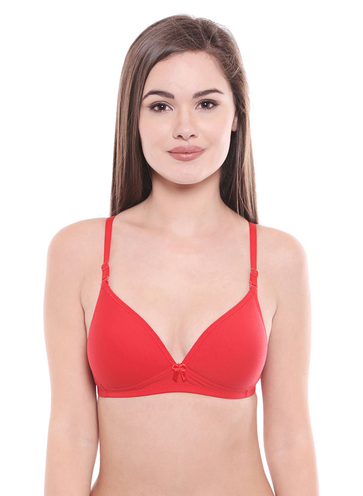 Padded Bra-6552RED with free transparent strap