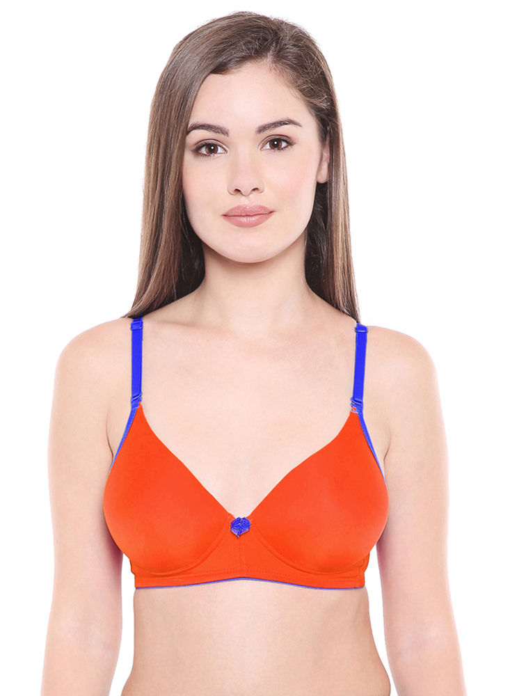 Padded Bra-6568ORG with free transparent strap