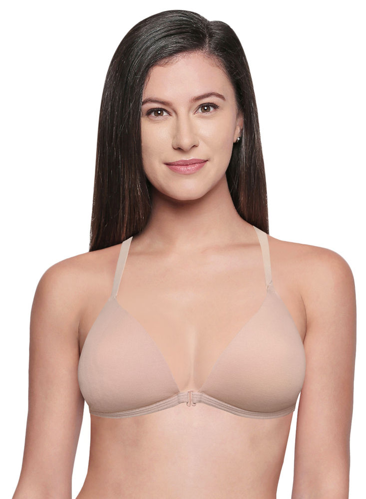 Bodycare cotton spandex wirefree convertible straps Seamless padded demi  cup bra-6575PI