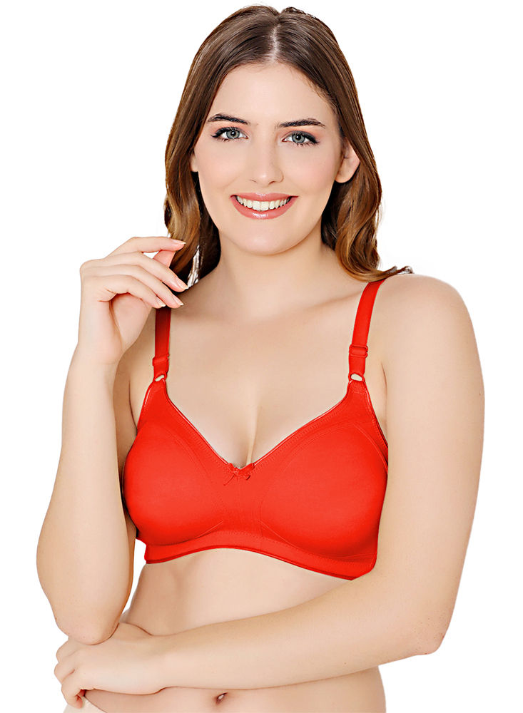 Bodycare Low Coverage, Front Open, Seamless Padded Bra-6571-red, 6571-red