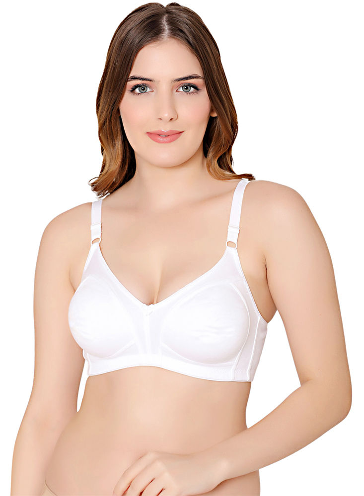 Buy L & F Women Non Padded Wire Free Regular Cotton Bra White (42 Size) at