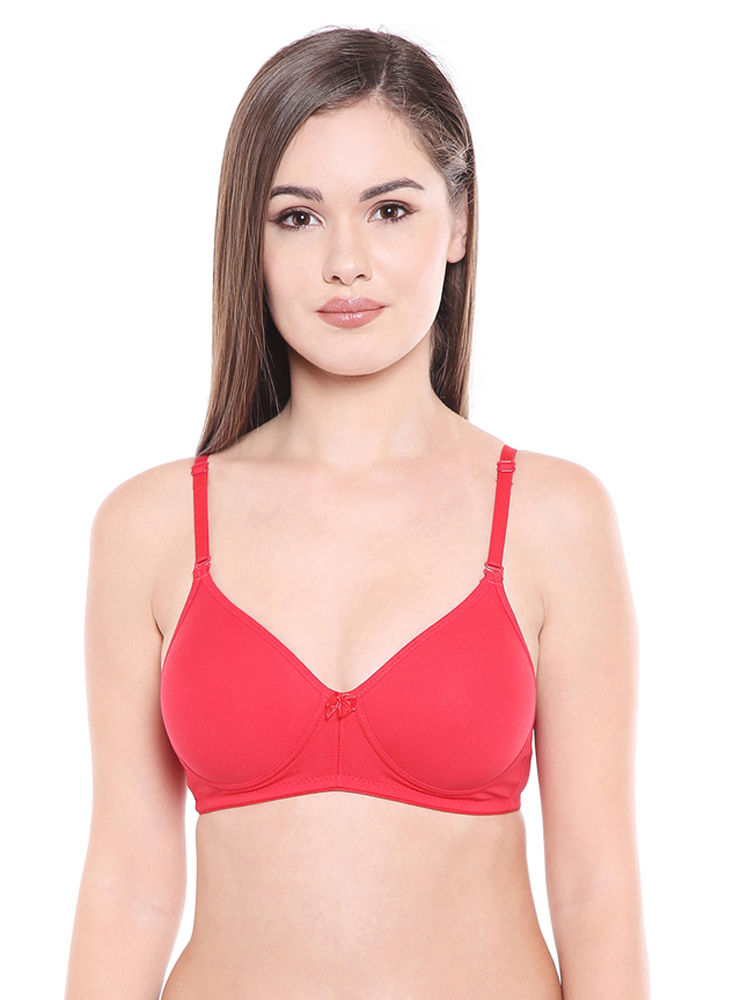 Lightly Padded Bra-6588RED with free transparent strap