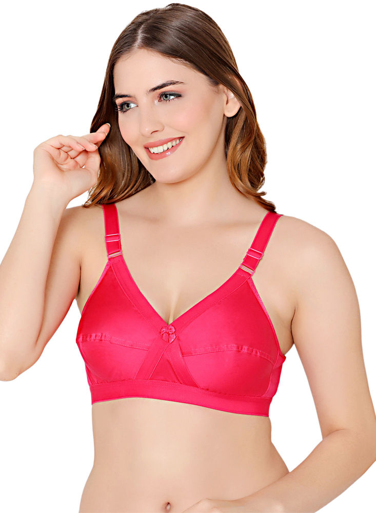 Buy online Red Cotton Blend Regular Bra from lingerie for Women by