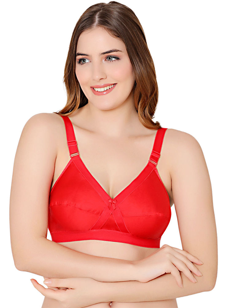 RED Color Comfortable Soft Cotton Full Chicken Bra for Girls Women