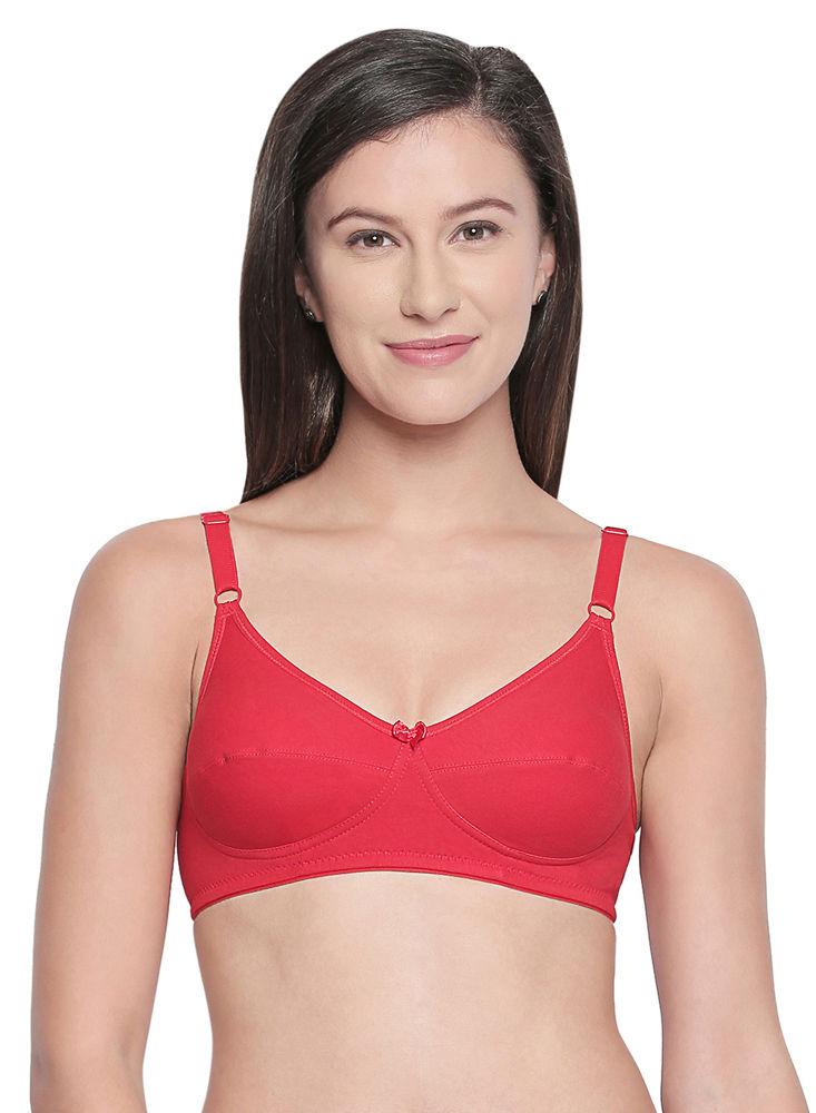 Bodycare nylon spandex wirefree adjustable straps designer net seamless non  padded bra-6537NAV