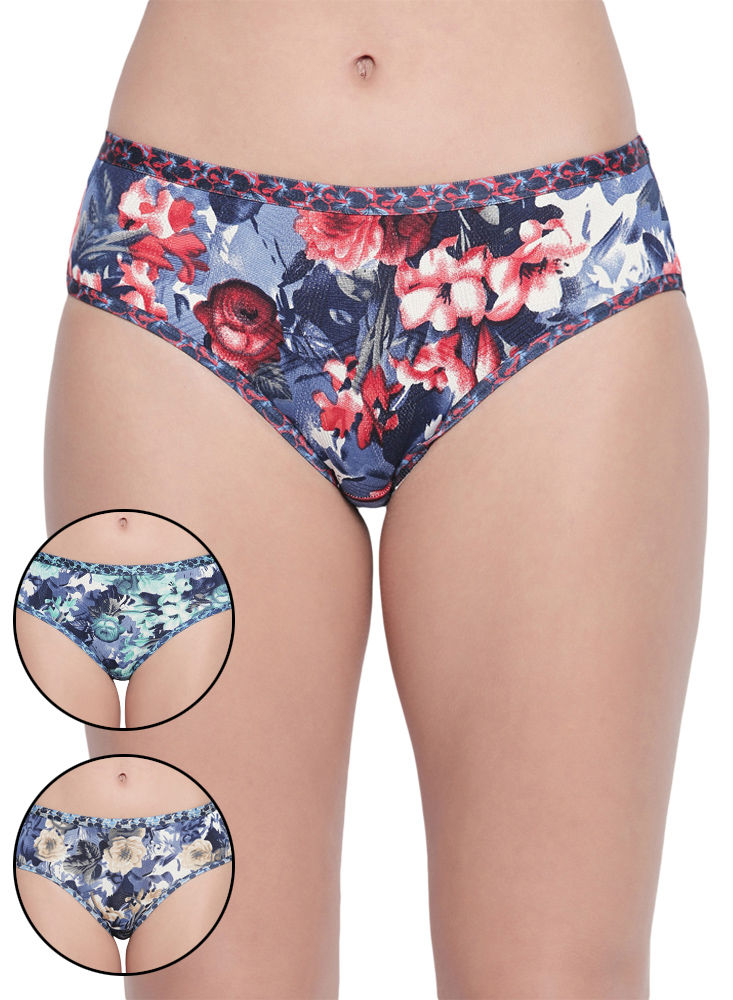 Bodycare Pack Of 3 Assorted Cotton Printed Hipster Briefs -2921