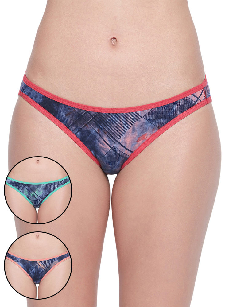 Bodycare Pack Of 3 Assorted Cotton Solid Bikini Brief-34d