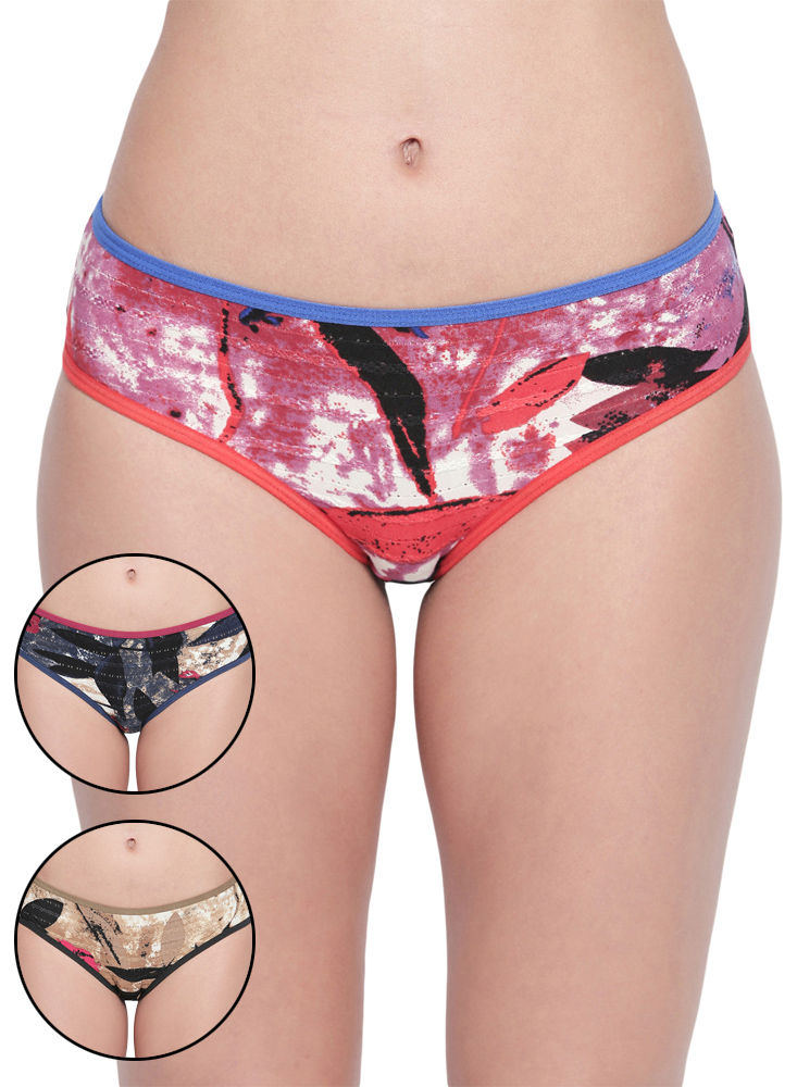 BODYCARE Pack of 3 Premium Printed Hipster Briefs in Assorted Color-6608