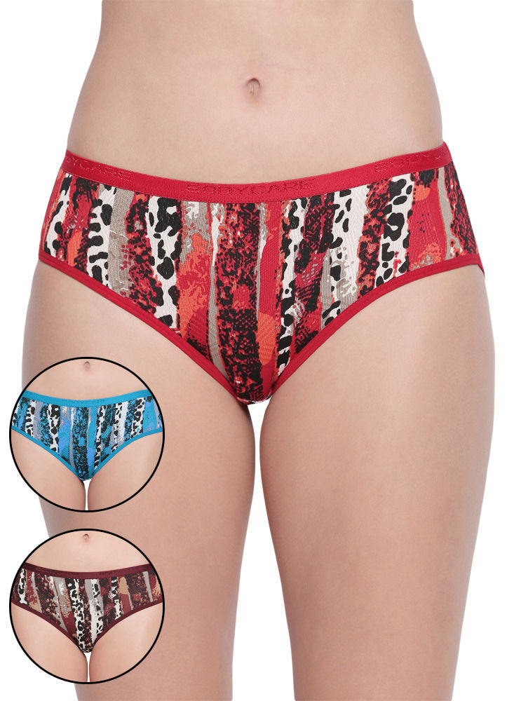 Bodycare Pack Of 3 Printed Panty In Assorted Colors-8584b-3pcs