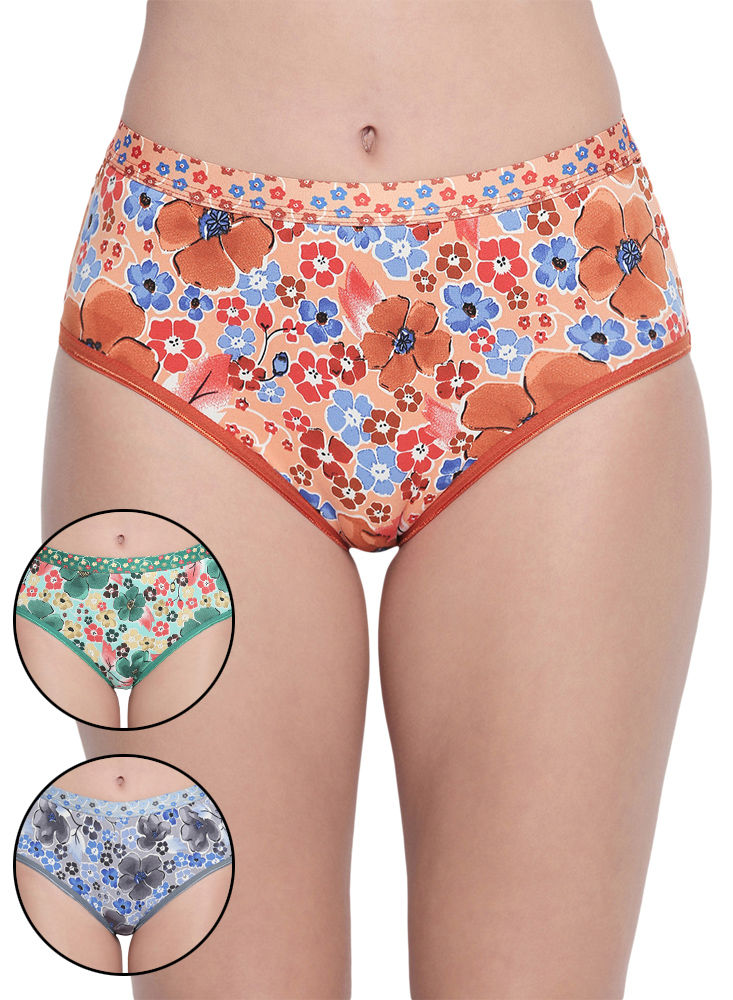 Bodycare Pack Of 3 Printed Panty In Assorted Colors-8543b-3pcs