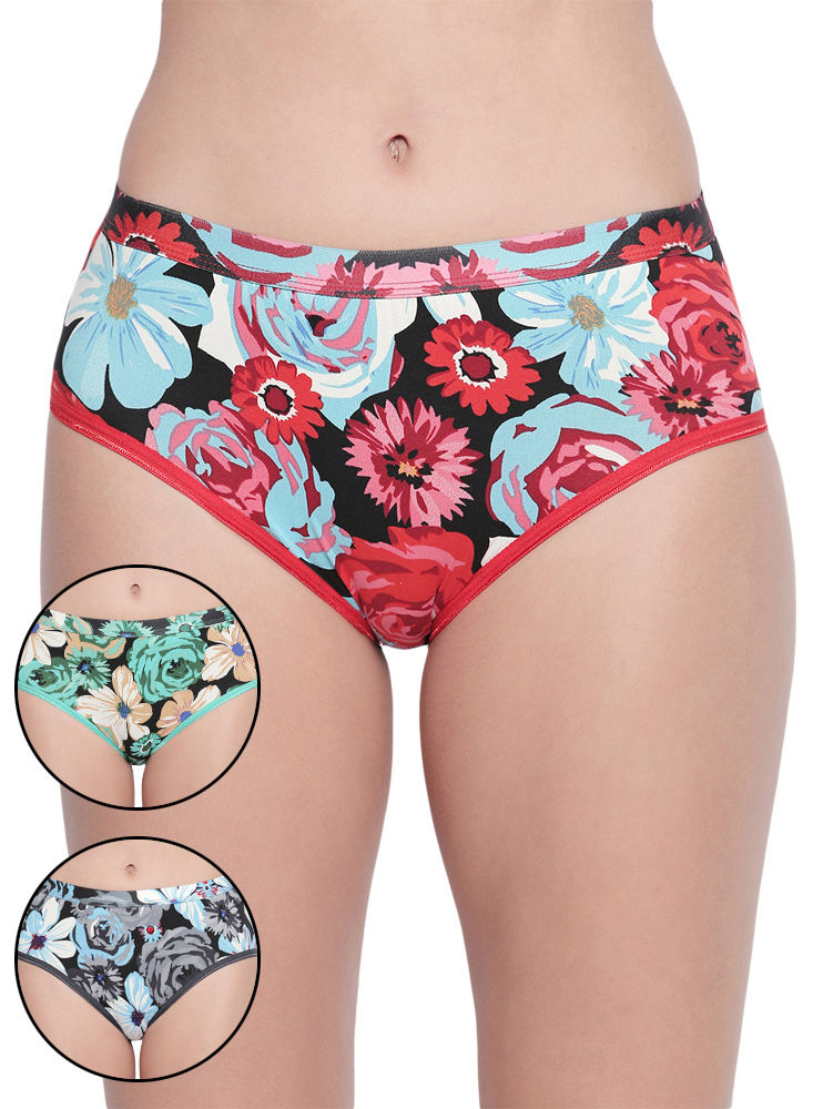 Pack Of 3 Bodycare Premium Cotton Printed Classic Panties-500-d, 500-d