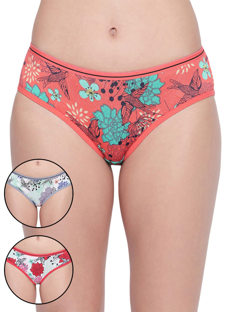 Bodycare Pack Of 3 Printed Panty In Assorted Colors-8584b-3pcs