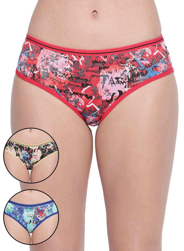 Bodycare Pack Of 3 Hipster Panty In Assorted Print-8552b