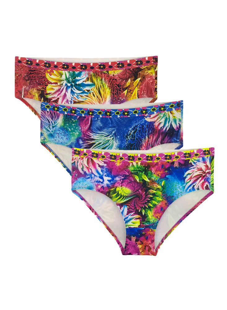 Bodycare Pack Of 3 Printed Panty In Assorted Colors-8533b-3pcs