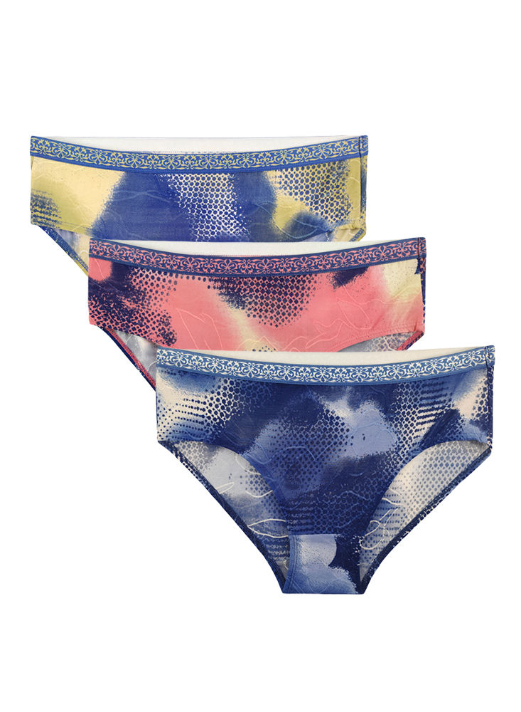 Bodycare Pack Of 3 Printed Panty In Assorted Colors-8579b-3pcs