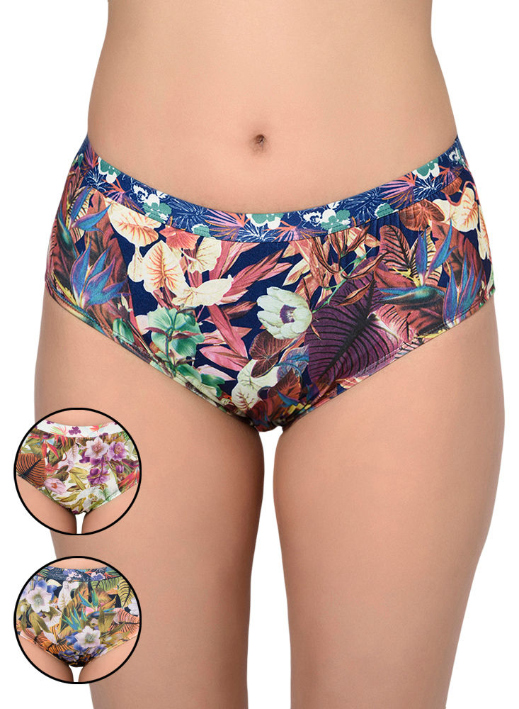 BODYCARE Pack of 3 Premium Printed Hipster Briefs in Assorted Color-6637