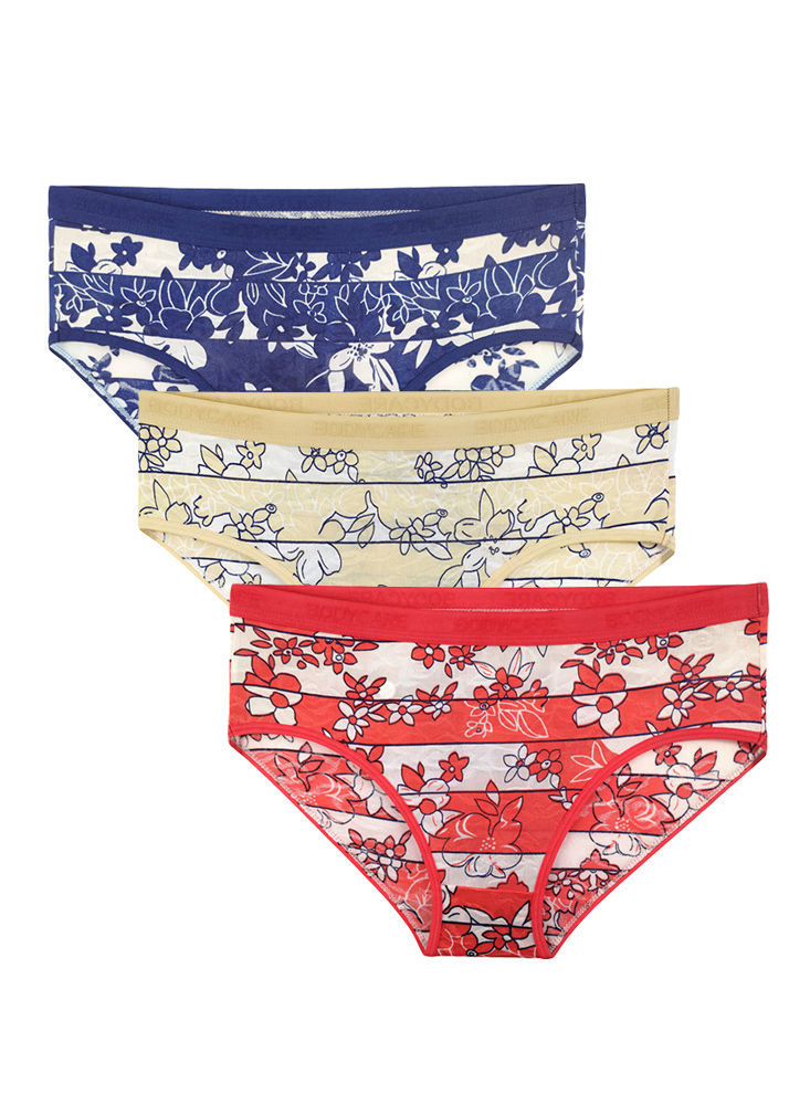 BODYCARE Pack of 3 Premium Printed Hipster Briefs in Assorted Color-6642