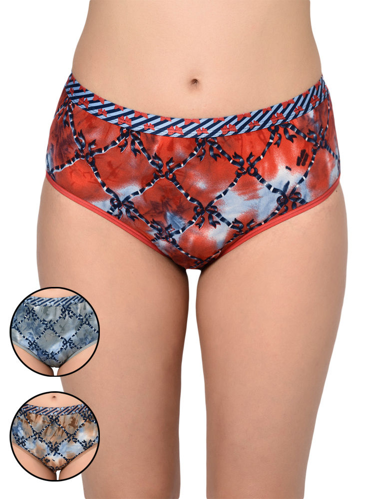 BODYCARE Pack of 3 Premium Printed Hipster Briefs in Assorted Color-6644