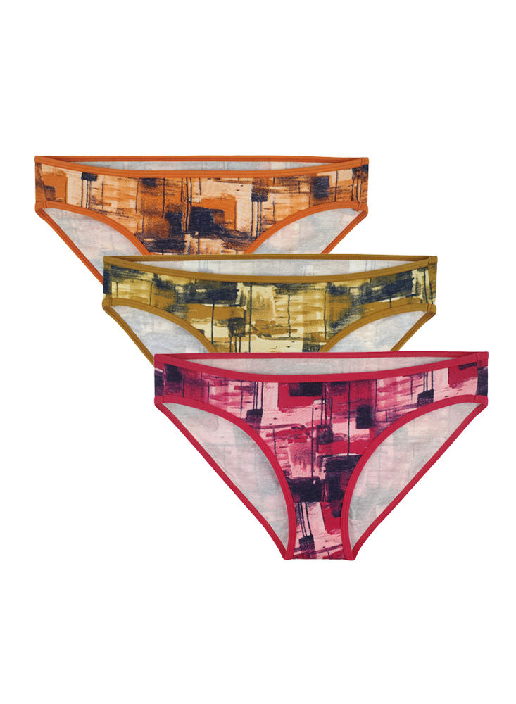 Pack Of 3 Bodycare Premium Cotton Printed Classic Panties-500-d