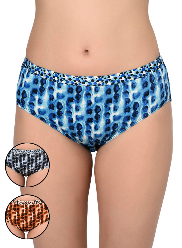 BODYCARE Pack of 3 Hipster Panty in Assorted Print-6649