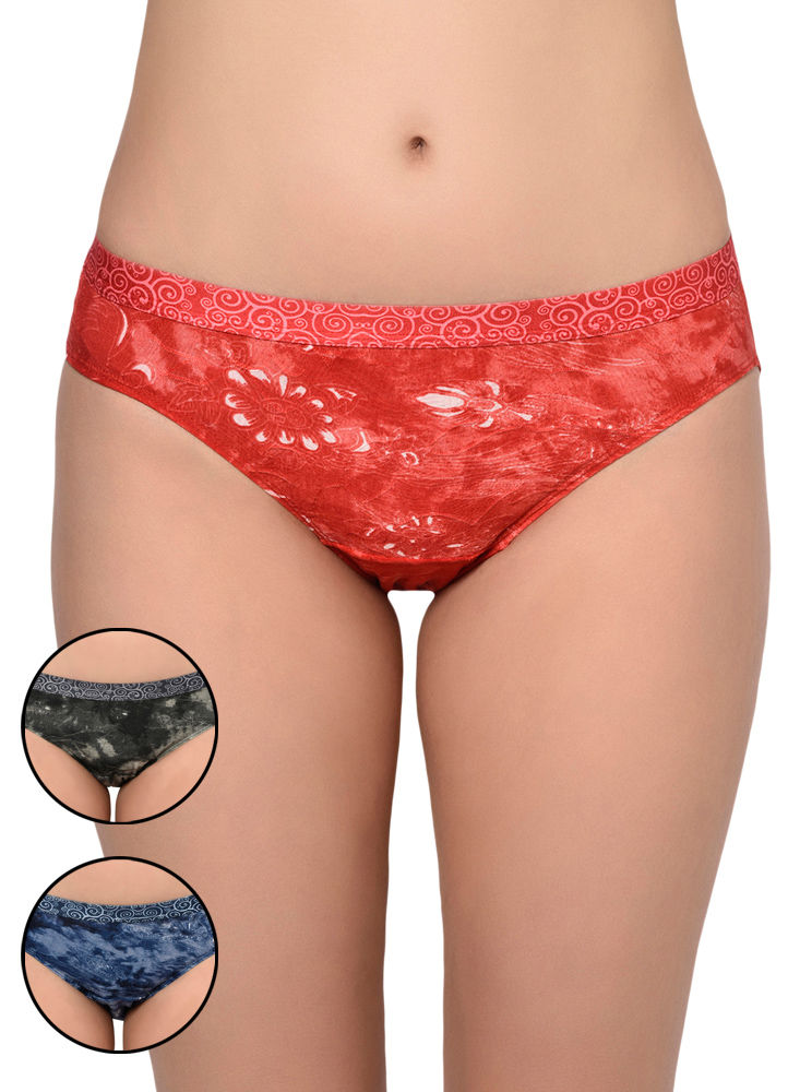 Bodycare Pack Of 6 Printed Hipster Briefs Deluxe Panties In