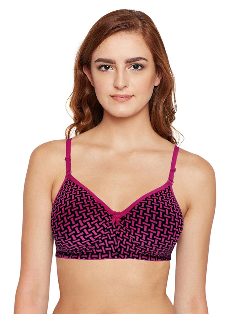 Shyaway Black White Heart Print Seamless T-Shirt Bra