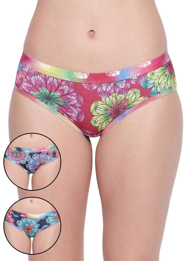 BODYCARE Pack of 3 Printed Hipster Briefs in Assorted Color-8024