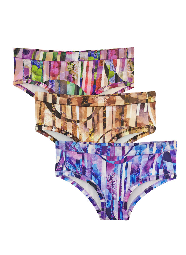 BODYCARE Pack of 3 100% Polyster Bikini Panties in Assorted colors-8030