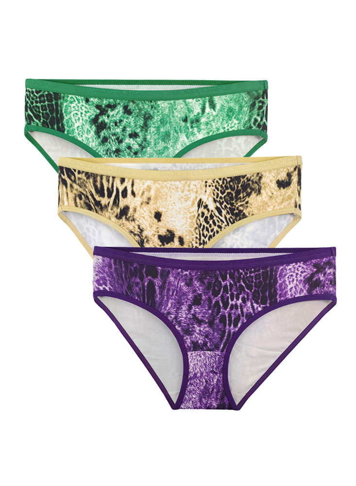 BODYCARE Pack of 3  Assorted Printed Bikini Briefs-8051