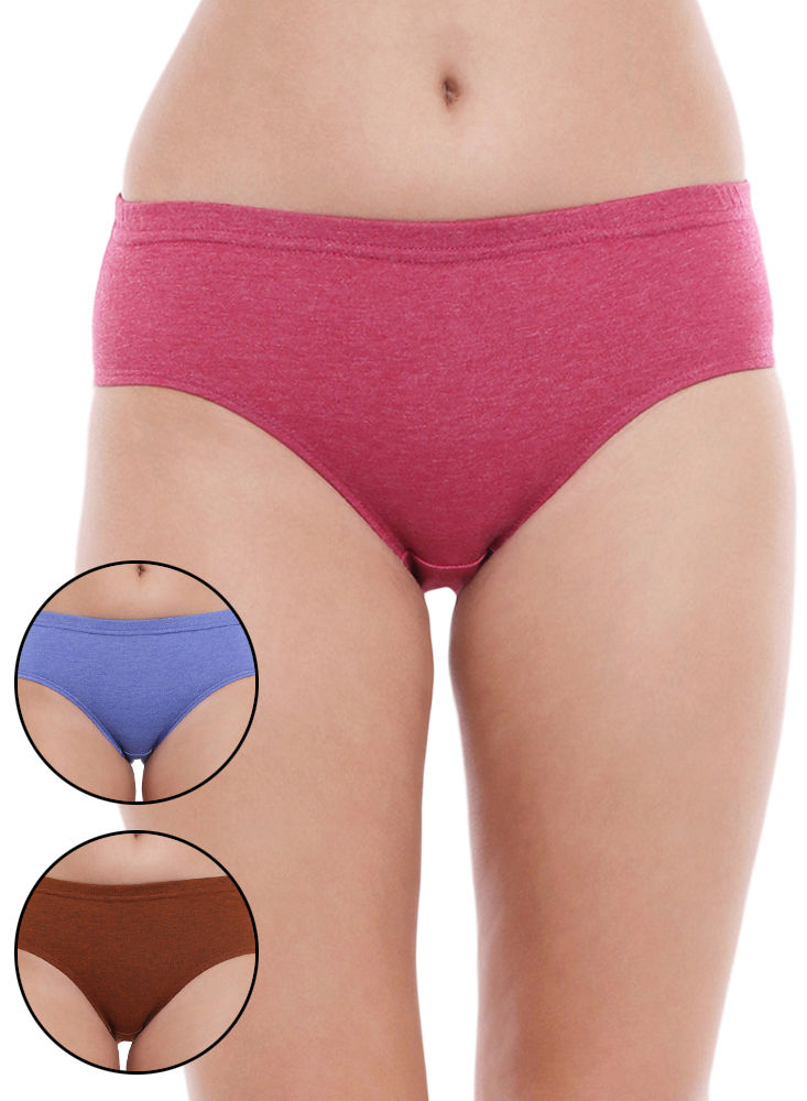 Pack Of 3 Bodycare Assorted Cotton Hipster Briefs-70c