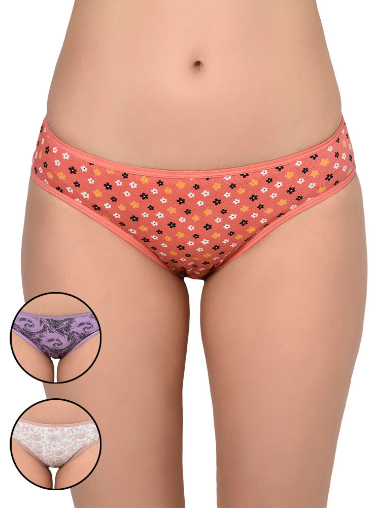 Bodycare Pack Of 3 Stripes Hipster Panty In Assorted Print-9460