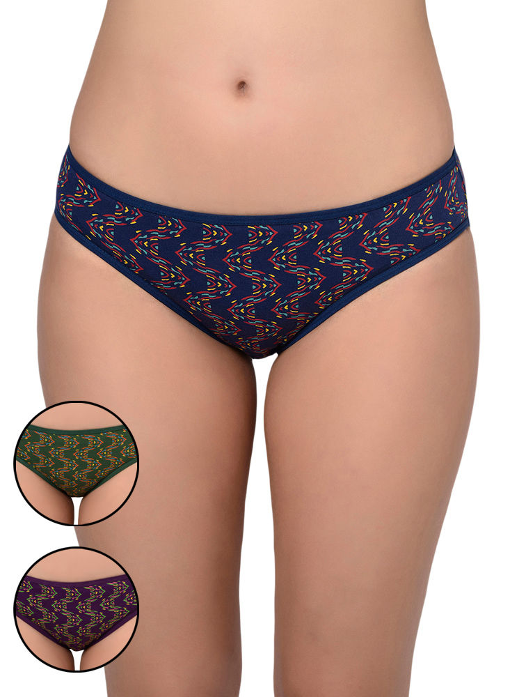 Pack Of 3 Bodycare Assorted Cotton Printed Bikini Briefs-13000, 13000