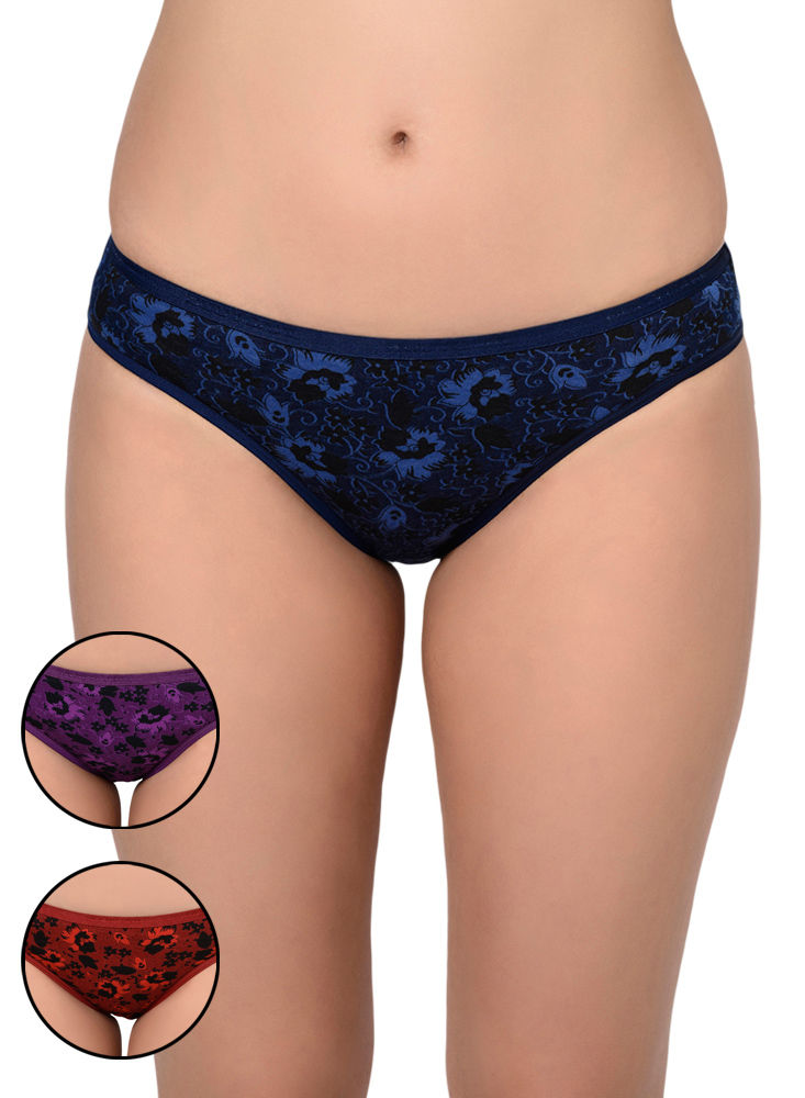 BODYCARE Pack of 3 printed Panty in Assorted Colors-8541B-3PCS