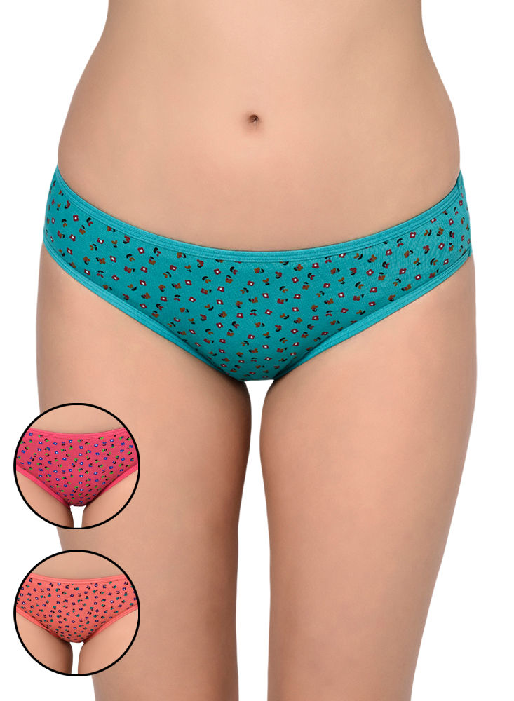 Bodycare Pack Of 3 Printed Panty In Assorted Colors-8579b-3pcs