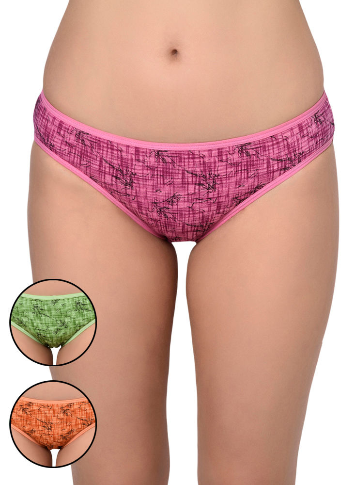 BODYCARE Pack of 3 Printed Panty in Assorted Colors-8558B-3PCS