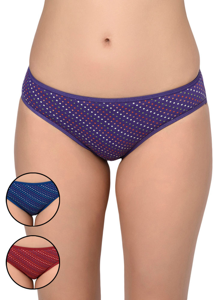 Bodycare Womens Cotton Spandex Multicolor Solid SHORTY Briefs-Pack